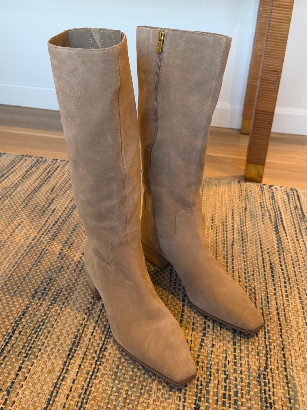 Vince Camuto Taupe Suede Knee-High Boots